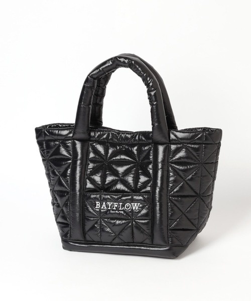 BAYFLOW（ベイフロー）の「23Fパテッドロゴトート（トートバッグ・レディース・ブラック/ブルー/オフホワイト・FREE）」の7枚目の写真