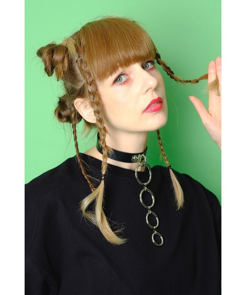 an meets zakka（アンミツザッカ）の「an meets zakka 4連リングチョーカー（チョーカー・レディース・ブラック・ONE SIZE）」の2枚目の写真