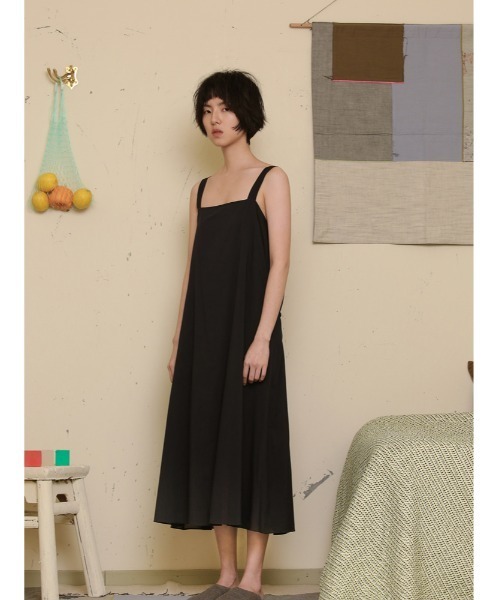 JNBY（ジェーエヌビーワイ）の「HOME Wide-strap Belted Cotton Dress / コットンドレス（ワンピース・レディース・ブルー/ベージュ・36/38/40）」の12枚目の写真