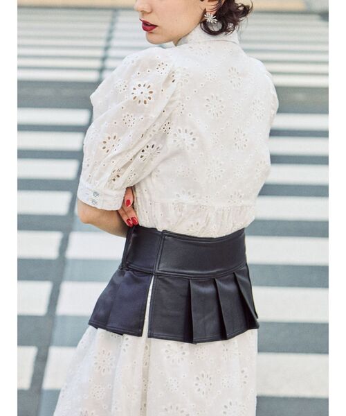 jouetie（ジュエティ）の「コットンレースワンピース（ワンピース・レディース・ブラック/オフホワイト/ブルー・MEDIUM）」の4枚目の写真