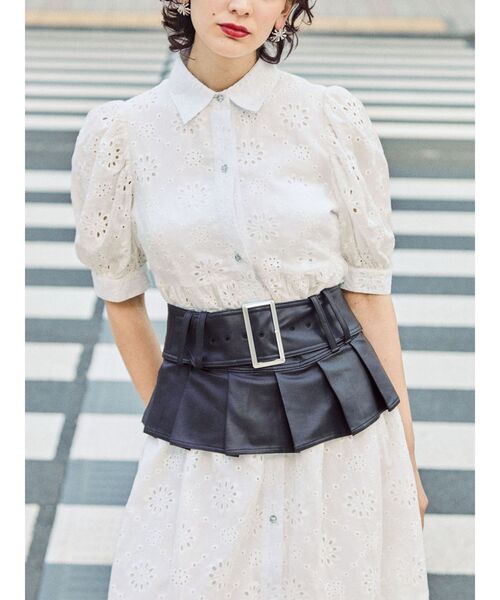 jouetie（ジュエティ）の「コットンレースワンピース（ワンピース・レディース・ブラック/オフホワイト/ブルー・MEDIUM）」の21枚目の写真