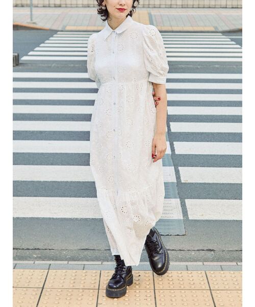 jouetie（ジュエティ）の「コットンレースワンピース（ワンピース・レディース・ブラック/オフホワイト/ブルー・MEDIUM）」の8枚目の写真