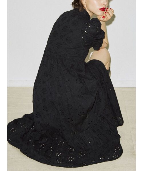 jouetie（ジュエティ）の「コットンレースワンピース（ワンピース・レディース・ブラック/オフホワイト/ブルー・MEDIUM）」の5枚目の写真