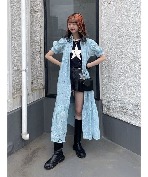 jouetie（ジュエティ）の「コットンレースワンピース（ワンピース・レディース・ブラック/オフホワイト/ブルー・MEDIUM）」の19枚目の写真