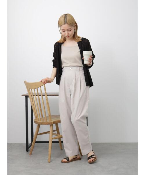 Samansa Mos2 blue(サマンサモスモスブルー)の「シアーチェックニットカーディガン(カーディガン/ボレロ・レディース・ブラック/グリーン/キナリ・F)」の8枚目の写真