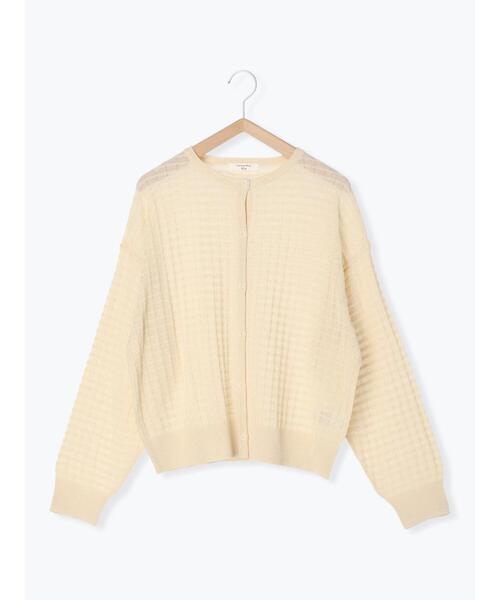 Samansa Mos2 blue(サマンサモスモスブルー)の「シアーチェックニットカーディガン(カーディガン/ボレロ・レディース・ブラック/グリーン/キナリ・F)」の18枚目の写真