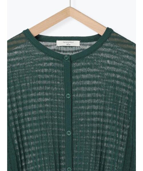 Samansa Mos2 blue(サマンサモスモスブルー)の「シアーチェックニットカーディガン(カーディガン/ボレロ・レディース・ブラック/グリーン/キナリ・F)」の11枚目の写真