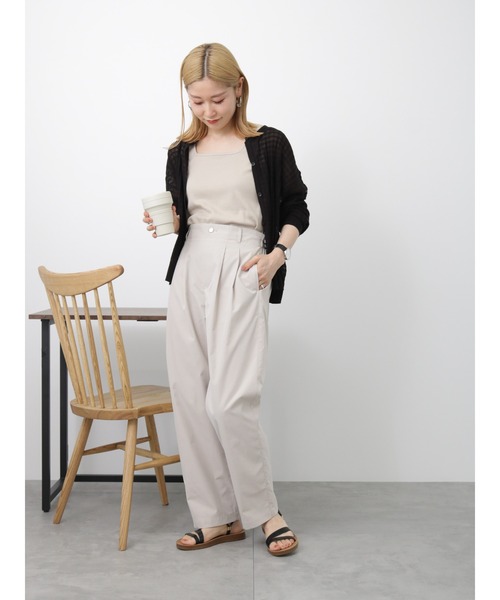 Samansa Mos2 blue(サマンサモスモスブルー)の「シアーチェックニットカーディガン(カーディガン/ボレロ・レディース・ブラック/グリーン/キナリ・F)」の4枚目の写真