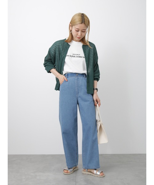 Samansa Mos2 blue(サマンサモスモスブルー)の「シアーチェックニットカーディガン(カーディガン/ボレロ・レディース・ブラック/グリーン/キナリ・F)」の20枚目の写真