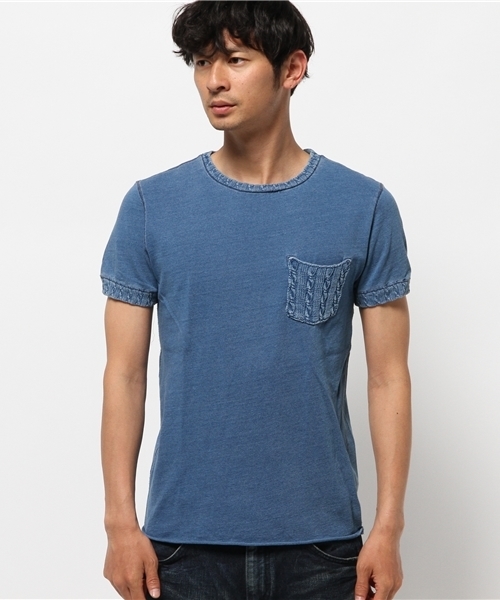 OUTLET（アウトレット）の「【Ciaopanic】インディゴリブポケT（Tシャツ/カットソー・メンズ・インディゴブルー/ブルー・LARGE/MEDIUM）」の3枚目の写真
