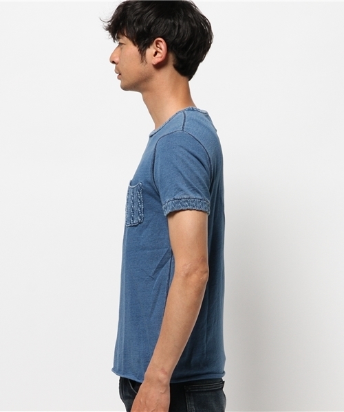 OUTLET（アウトレット）の「【Ciaopanic】インディゴリブポケT（Tシャツ/カットソー・メンズ・インディゴブルー/ブルー・LARGE/MEDIUM）」の4枚目の写真