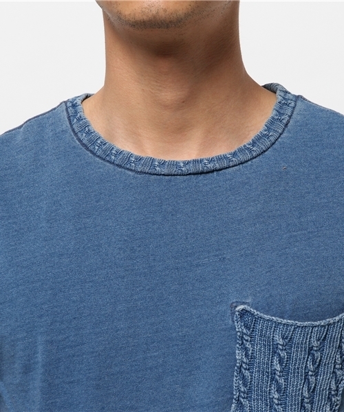 OUTLET（アウトレット）の「【Ciaopanic】インディゴリブポケT（Tシャツ/カットソー・メンズ・インディゴブルー/ブルー・LARGE/MEDIUM）」の6枚目の写真