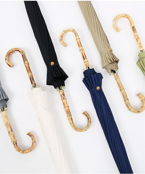 セール】丈夫な16骨 洒落た 竹ハンドル 長傘 バンブー(竹) 傘 雨傘