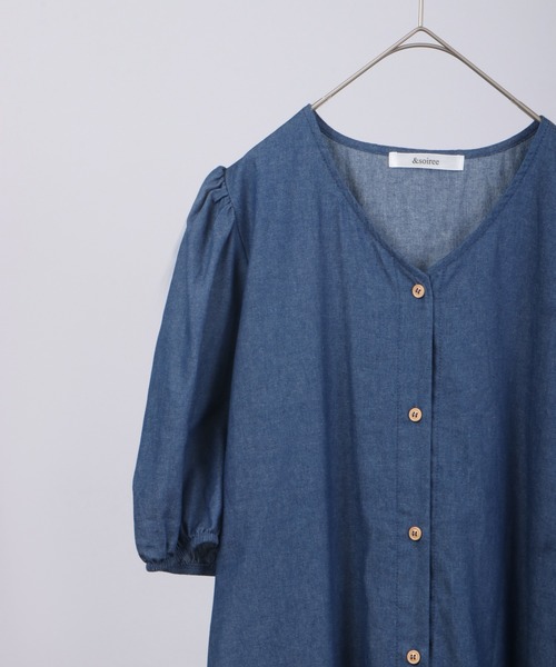 &soiree(アンドソワレ)の「&soiree デニムティアードワンピース(ワンピース・レディース・ブルー/ネイビー・F)」の4枚目の写真