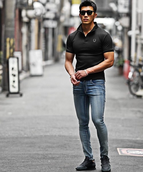 SOMEDIFF（サムディフ）の「【SOMEDIFF】カルゼ半袖ポロシャツ メンズ イタリアンカラー 立ち襟 トップス タイトシルエット 無地 春服（ポロシャツ・メンズ・ボルドー/ブラック/ホワイト・L/XL/M）」の7枚目の写真