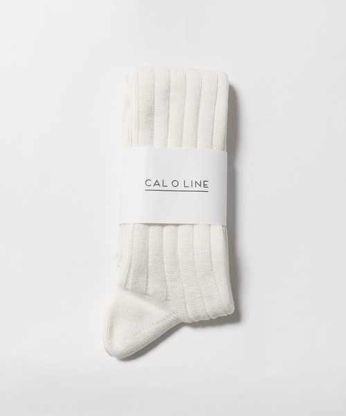 CAL O LINE（キャルオーライン）の「CAL O LINE/キャルオーライン LONG SOCKS ソックス（ソックス/靴下・メンズ・オリーブドラブ/パープル/オフホワイト・25-27CM）」の7枚目の写真