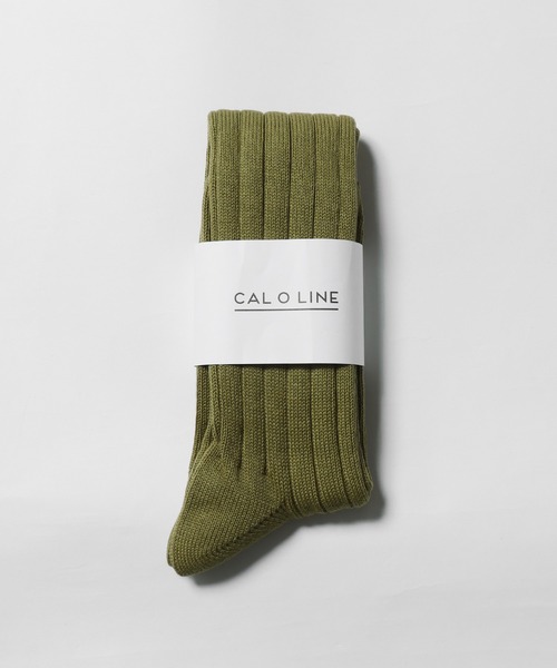 CAL O LINE（キャルオーライン）の「CAL O LINE/キャルオーライン LONG SOCKS ソックス（ソックス/靴下・メンズ・オリーブドラブ/パープル/オフホワイト・25-27CM）」の9枚目の写真