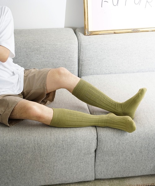 CAL O LINE（キャルオーライン）の「CAL O LINE/キャルオーライン LONG SOCKS ソックス（ソックス/靴下・メンズ・オリーブドラブ/パープル/オフホワイト・25-27CM）」の10枚目の写真