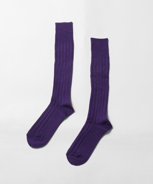 CAL O LINE（キャルオーライン）の「CAL O LINE/キャルオーライン LONG SOCKS ソックス（ソックス/靴下・メンズ・オリーブドラブ/パープル/オフホワイト・25-27CM）」の12枚目の写真