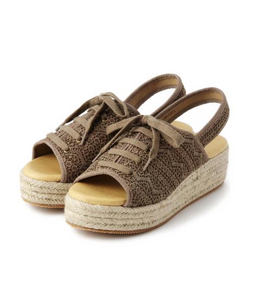 Another Edition(アナザーエディション)の「レースウェッジサンダル/AEFC Lace WDG SNDL55◆(サンダル・レディース・モカ/オフホワイト・LARGE/SMALL/MEDIUM)」の2枚目の写真