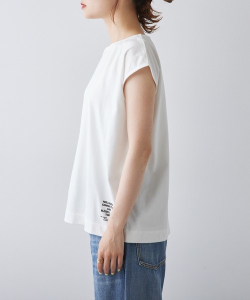 FEEL GOOD CONNECTION AND BLISSFUL TIME(フィールグッドコネクションアンドブリスフルタイム)の「【F&B】オーガニックコットンフレンチスリーブTシャツ(Tシャツ/カットソー・レディース・オフホワイト/ブラック・FREE)」の13枚目の写真