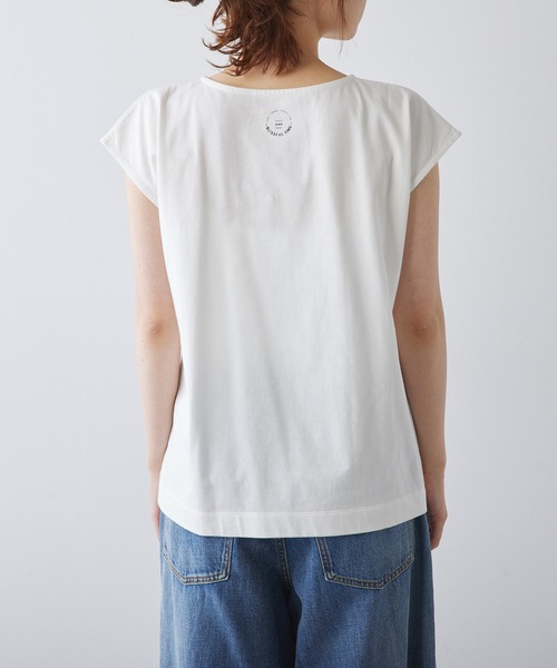 FEEL GOOD CONNECTION AND BLISSFUL TIME(フィールグッドコネクションアンドブリスフルタイム)の「【F&B】オーガニックコットンフレンチスリーブTシャツ(Tシャツ/カットソー・レディース・オフホワイト/ブラック・FREE)」の14枚目の写真