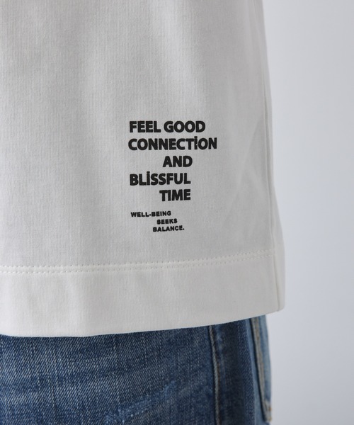 FEEL GOOD CONNECTION AND BLISSFUL TIME(フィールグッドコネクションアンドブリスフルタイム)の「【F&B】オーガニックコットンフレンチスリーブTシャツ(Tシャツ/カットソー・レディース・オフホワイト/ブラック・FREE)」の8枚目の写真