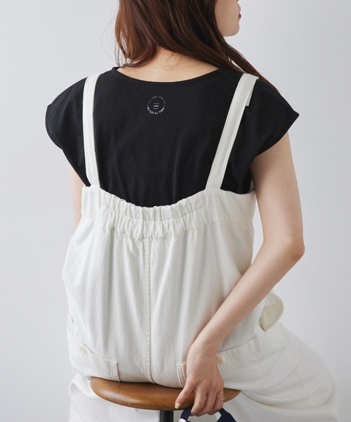 FEEL GOOD CONNECTION AND BLISSFUL TIME(フィールグッドコネクションアンドブリスフルタイム)の「【F&B】オーガニックコットンフレンチスリーブTシャツ(Tシャツ/カットソー・レディース・オフホワイト/ブラック・FREE)」の5枚目の写真