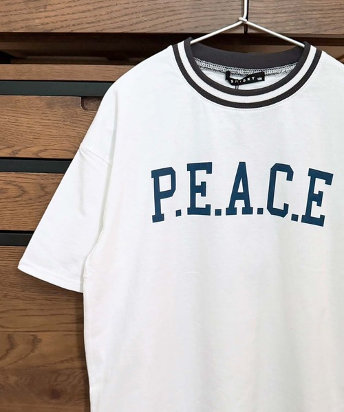 セール】ラインリブビッグシルエットロゴTシャツ（Tシャツ/カットソー