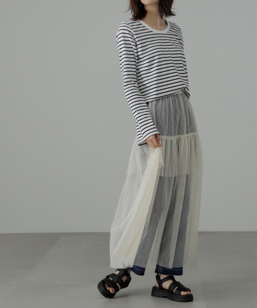 FREE'S MART（フリーズマート）の「◆フレアスリーブ袖スリットボーダーTシャツ（Tシャツ/カットソー・レディース・ブラック系その他/ブルー・FREE）」の21枚目の写真