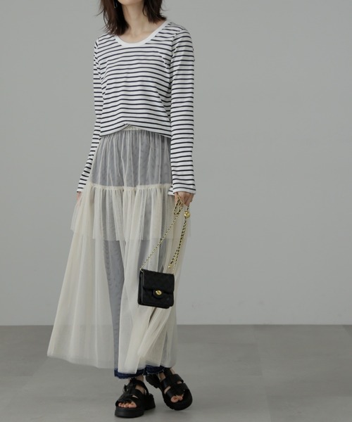 FREE'S MART（フリーズマート）の「◆フレアスリーブ袖スリットボーダーTシャツ（Tシャツ/カットソー・レディース・ブラック系その他/ブルー・FREE）」の22枚目の写真