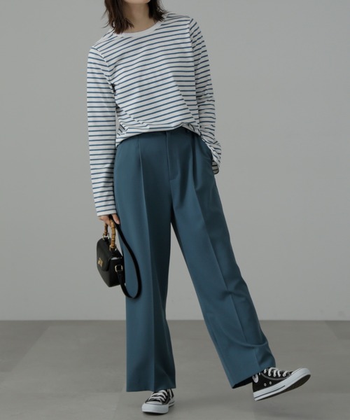 FREE'S MART（フリーズマート）の「◆フレアスリーブ袖スリットボーダーTシャツ（Tシャツ/カットソー・レディース・ブラック系その他/ブルー・FREE）」の11枚目の写真