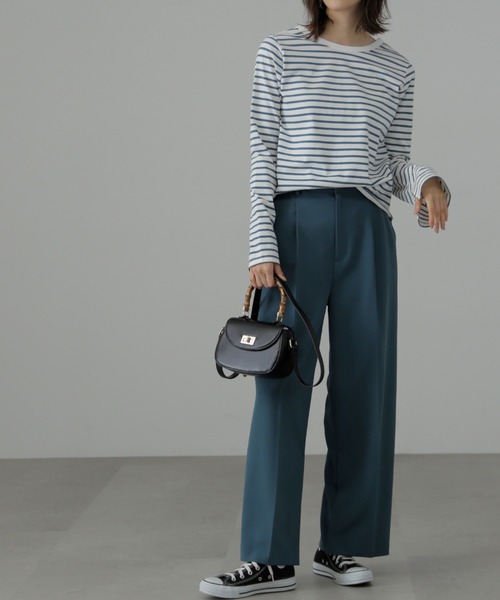 FREE'S MART（フリーズマート）の「◆フレアスリーブ袖スリットボーダーTシャツ（Tシャツ/カットソー・レディース・ブラック系その他/ブルー・FREE）」の13枚目の写真