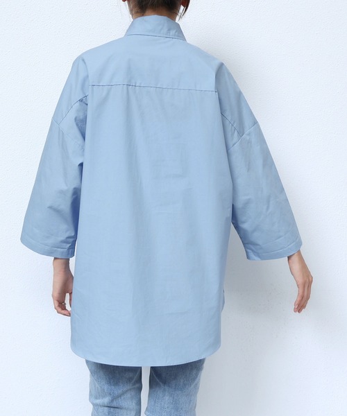 【極美品】IENA コットン ピンタック ブラウス シャツ オーバーサイズ evernavy ブラウス シャツ コットンオーバーサイズシャツ