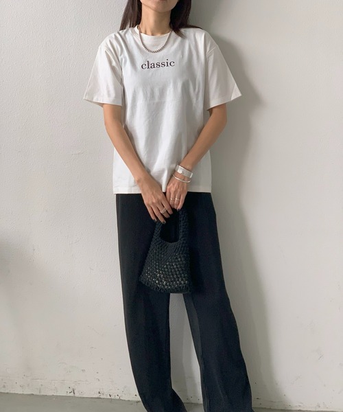 E&C closet…(イーアンドシークローゼット)の「センター刺繍Tシャツ(Tシャツ/カットソー・レディース・ホワイト/ネイビー・FREE)」の10枚目の写真