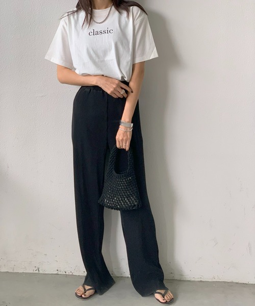 E&C closet…(イーアンドシークローゼット)の「センター刺繍Tシャツ(Tシャツ/カットソー・レディース・ホワイト/ネイビー・FREE)」の16枚目の写真