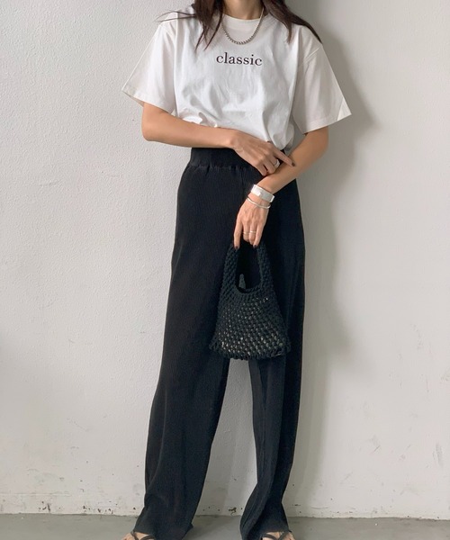 E&C closet…(イーアンドシークローゼット)の「センター刺繍Tシャツ(Tシャツ/カットソー・レディース・ホワイト/ネイビー・FREE)」の17枚目の写真