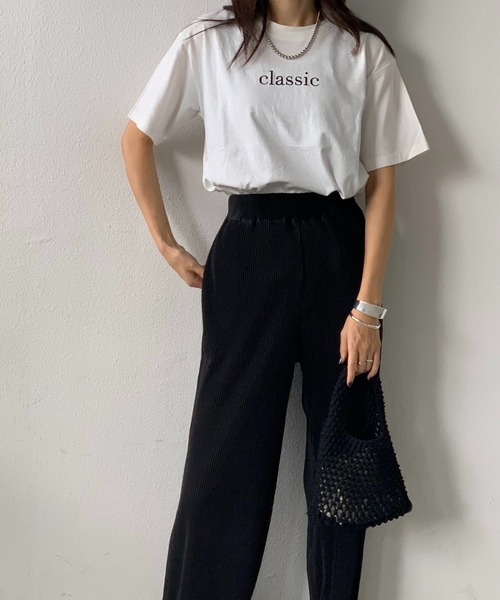 E&C closet…(イーアンドシークローゼット)の「センター刺繍Tシャツ(Tシャツ/カットソー・レディース・ホワイト/ネイビー・FREE)」の19枚目の写真