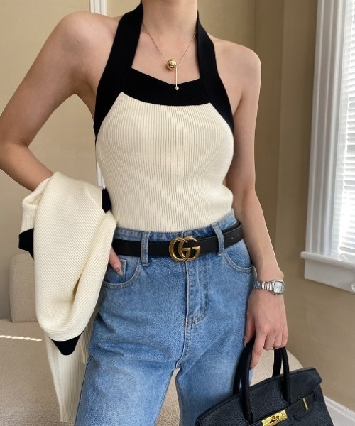 deux amour(ドゥーザムール)の「配色ボレロニット+キャミアンサンブル(アンサンブル・レディース・ホワイト・FREE)」の5枚目の写真