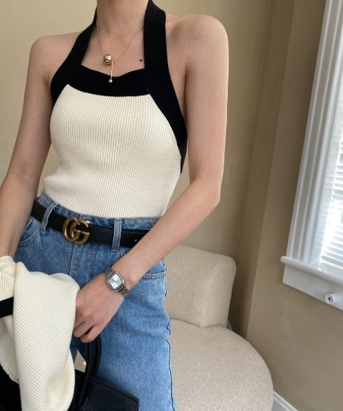 deux amour(ドゥーザムール)の「配色ボレロニット+キャミアンサンブル(アンサンブル・レディース・ホワイト・FREE)」の4枚目の写真