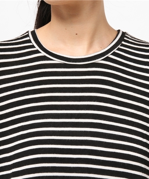 ROSE BUD（ローズバッド）の「(BRANDY&MELVILLE)MCH009B-59 STRIPE CREW S/S TEE（Tシャツ/カットソー・レディース・ブラック/バーガンディー・ONE SIZE）」の9枚目の写真