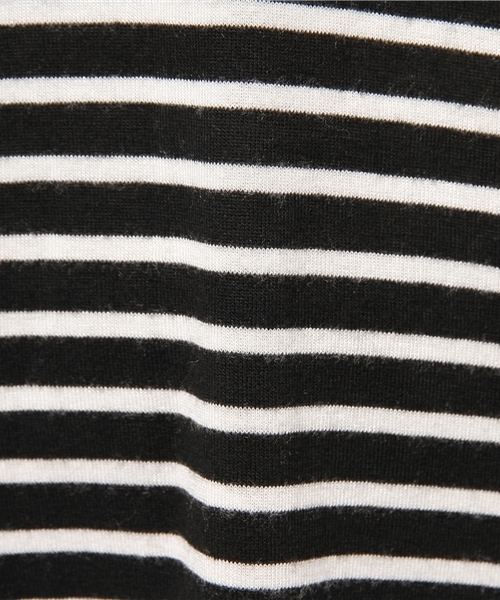 ROSE BUD（ローズバッド）の「(BRANDY&MELVILLE)MCH009B-59 STRIPE CREW S/S TEE（Tシャツ/カットソー・レディース・ブラック/バーガンディー・ONE SIZE）」の6枚目の写真