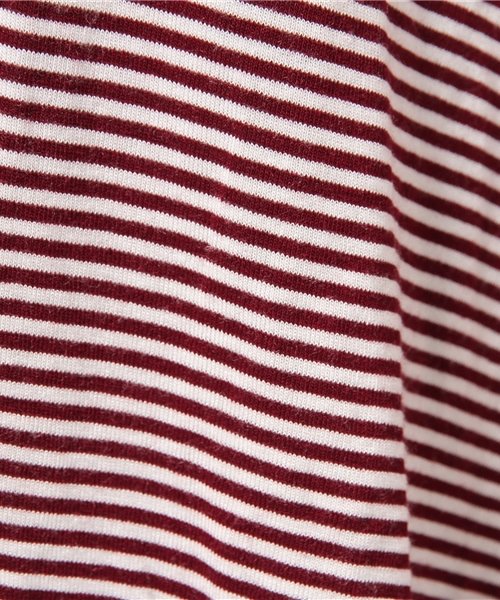 ROSE BUD（ローズバッド）の「(BRANDY&MELVILLE)MCH009B-59 STRIPE CREW S/S TEE（Tシャツ/カットソー・レディース・ブラック/バーガンディー・ONE SIZE）」の5枚目の写真