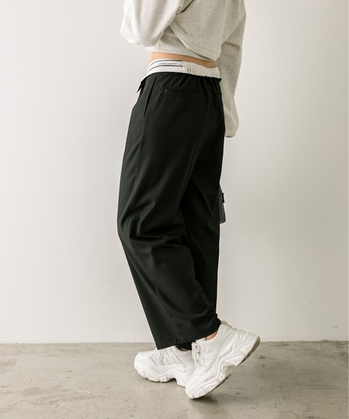 OLIVE des OLIVE(オリーブデオリーブ)の「マーベルトスラックスパンツ 1032020030(スラックス・レディース・キャメル/ピンク/ブラック系その他/チャコールグレー/ブラック/ストライプ・FREE)」の13枚目の写真