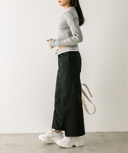 OLIVE des OLIVE(オリーブデオリーブ)の「マーベルトスラックスパンツ 1032020030(スラックス・レディース・キャメル/ピンク/ブラック系その他/チャコールグレー/ブラック/ストライプ・FREE)」の16枚目の写真