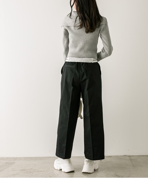 OLIVE des OLIVE(オリーブデオリーブ)の「マーベルトスラックスパンツ 1032020030(スラックス・レディース・キャメル/ピンク/ブラック系その他/チャコールグレー/ブラック/ストライプ・FREE)」の17枚目の写真