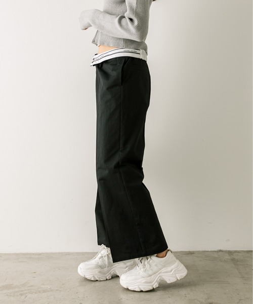 OLIVE des OLIVE(オリーブデオリーブ)の「マーベルトスラックスパンツ 1032020030(スラックス・レディース・キャメル/ピンク/ブラック系その他/チャコールグレー/ブラック/ストライプ・FREE)」の19枚目の写真