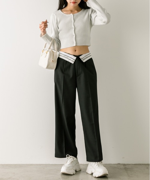 OLIVE des OLIVE(オリーブデオリーブ)の「マーベルトスラックスパンツ 1032020030(スラックス・レディース・キャメル/ピンク/ブラック系その他/チャコールグレー/ブラック/ストライプ・FREE)」の21枚目の写真