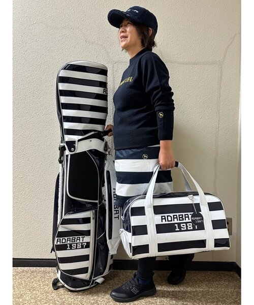 adabat（アダバット）の「ボーダーデザイン ボストンバッグ（ボストンバッグ・レディース・ホワイト系3・00）」の3枚目の写真