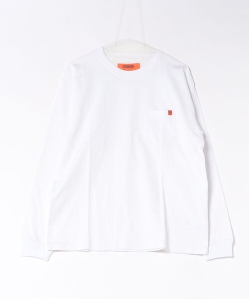 UNIVERSAL OVERALL(ユニバーサルオーバーオール)の「"UNIVERSAL OVERALL"POCKET LONG SLEEVE(Tシャツ/カットソー・メンズ・ホワイト・LARGE)」の1枚目の写真